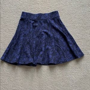 Blue Floral Skater Skirt